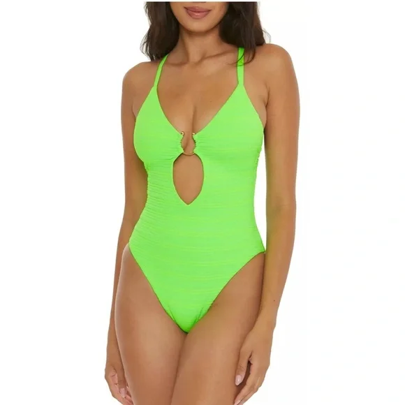 BECCA plunge swimsuit NWT - Picture 1 of 11